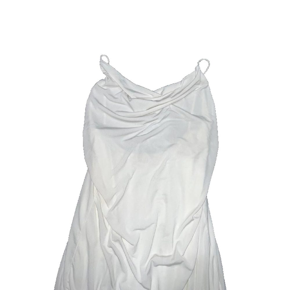Pull&Bear Women's White Long Strappy maxi preppy Y2K Dress XL A006582 - Picture 3 of 8
